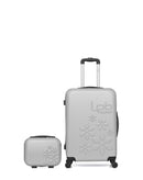 LPB LUGGAGE - 2er-Pack – Mittelgroßer Koffer und Kosmetikkoffer ELEONOR