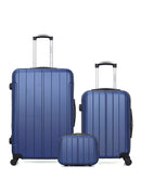 BLUESTAR – 3er-Pack – Großer Koffer, Handgepäck und Kosmetikkoffer NAPOLI