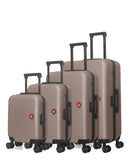 SPIEZ-M - 4-teiliges Hartschalen-Kofferset - Großes Format, Mittleres Format, Handgepäck S und Handgepäck XXS - SWISS KOPPER