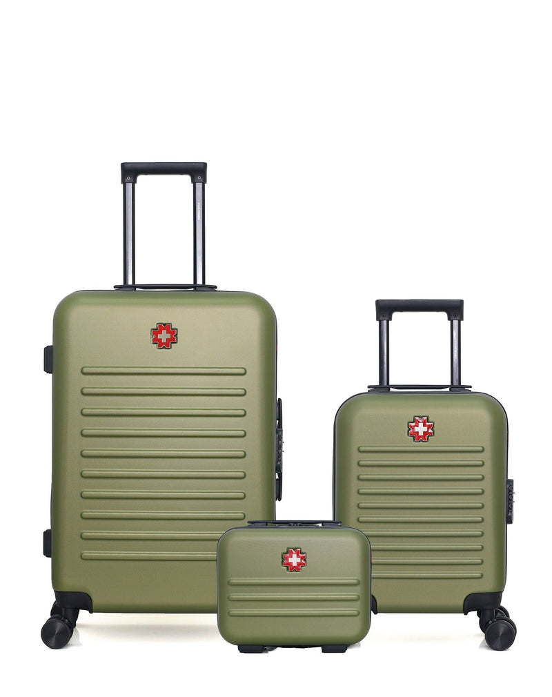 SWISS KOPPER – 3er-Pack – Mittelgroßer Koffer, Handgepäck XXS und Kosmetikkoffer WIL