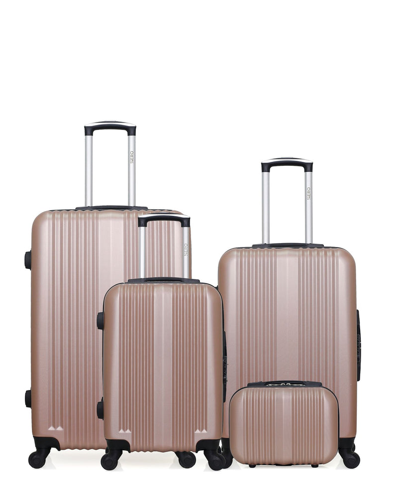 HERO - 4er-Pack - Großer Koffer, mittelgroßer Koffer, Handgepäck und Kosmetikkoffer LIPARI
