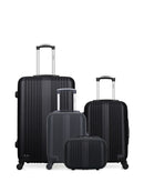 HERO - 4er-Pack - Großer Koffer, Handgepäck, Handgepäck XXS und Kosmetikkoffer LIPARI