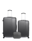 HERO – 3er-Pack – Großer Koffer, mittelgroßer Koffer und Kosmetikkoffer VESUVIO