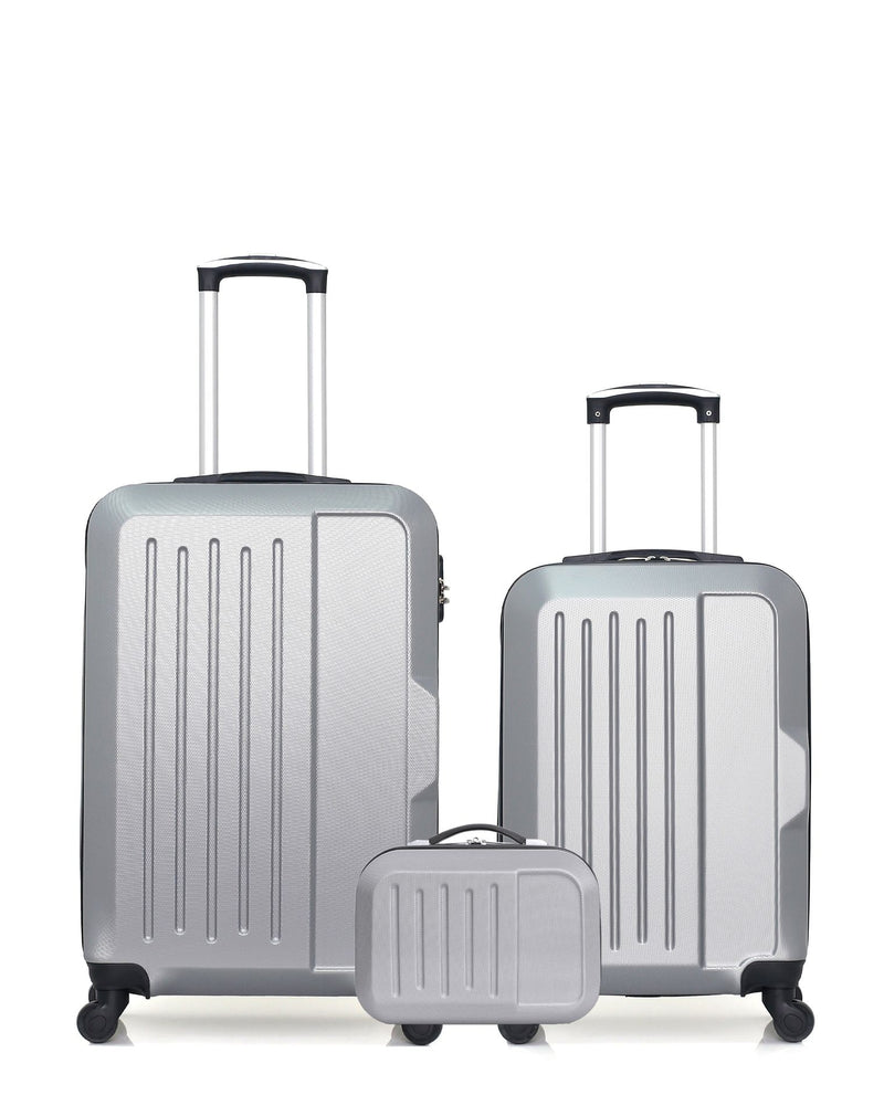 HERO - 3er-Pack – Mittelgroßer Koffer, Handgepäck und Kosmetikkoffer VESUVIO