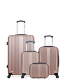 HERO - 4er-Pack - Großer Koffer, Handgepäck, Handgepäck XXS und Kosmetikkoffer LIPARI