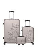 LPB LUGGAGE - 3er-Pack – Großer Koffer, Handgepäck und Kosmetikkoffer ELEONOR