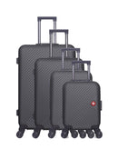 SPIEZ-M - 4-teiliges Hartschalen-Kofferset - Großes Format, Mittleres Format, Handgepäck S und Handgepäck XXS - SWISS KOPPER