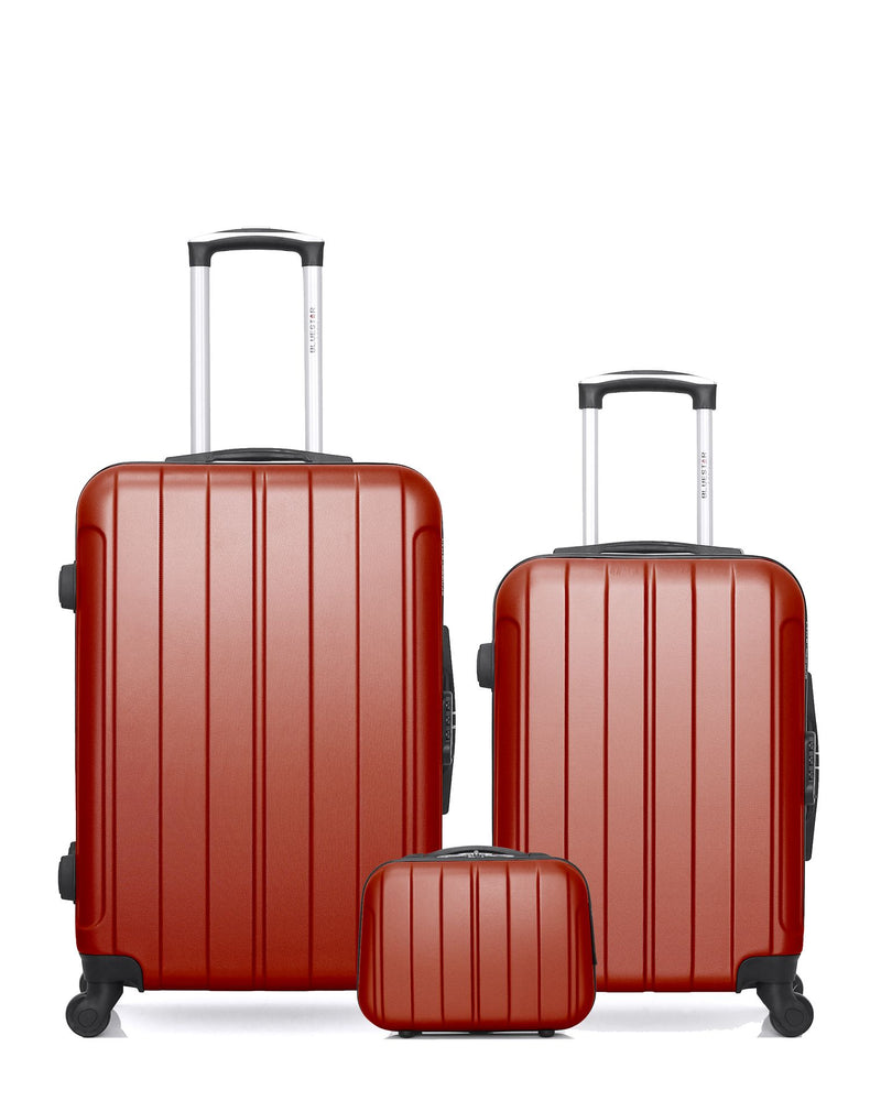 BLUESTAR – 3er-Pack – Mittelgroßer Koffer, Handgepäck und Kosmetikkoffer NAPOLI