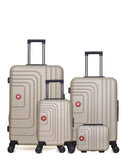 SWISS KOPPER – 4er-Pack – Großer Koffer, mittelgroßer Koffer, Handgepäck XXS und Kosmetikkoffer RUTI