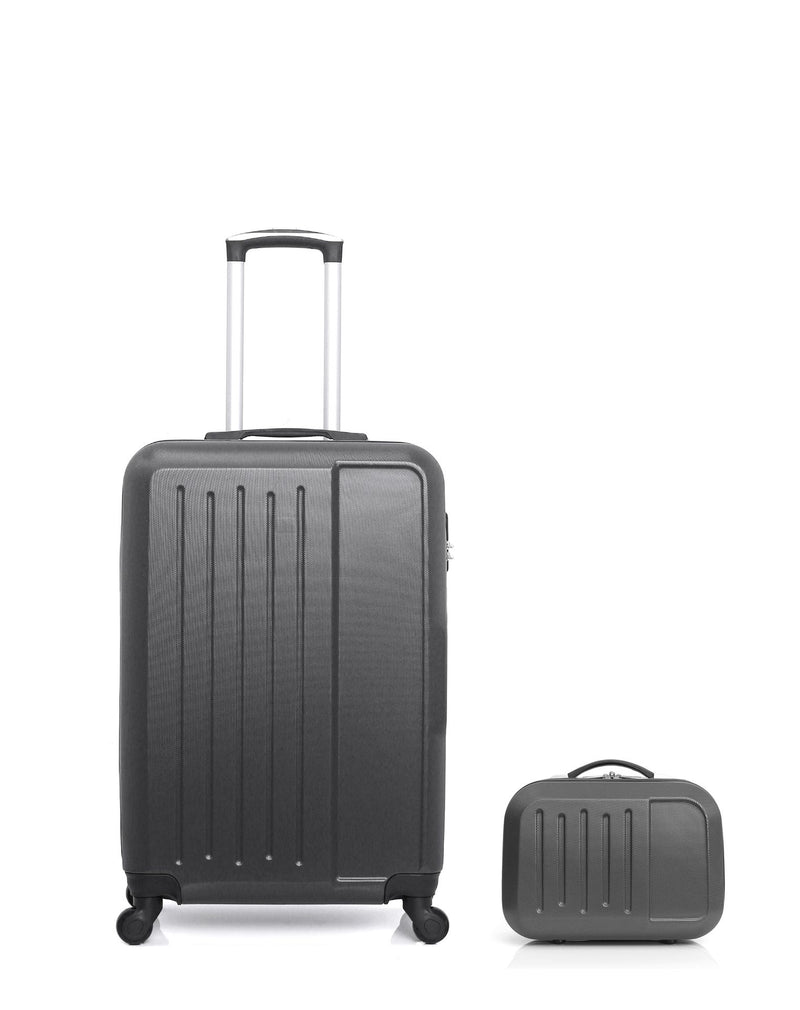 HERO – 2er-Pack – Mittelgroßer Koffer und Kosmetikkoffer VESUVIO