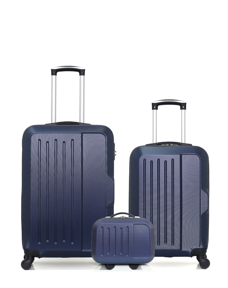 HERO - 3er-Pack – Mittelgroßer Koffer, Handgepäck und Kosmetikkoffer VESUVIO