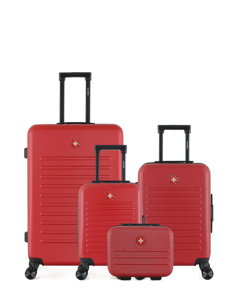 SWISS KOPPER – 4er-Pack – Großer Koffer, Handgepäck, Handgepäck XXS und Kosmetikkoffer WIL