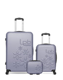 LPB LUGGAGE - 3er-Pack – Großer Koffer, Handgepäck und Kosmetikkoffer ELEONOR