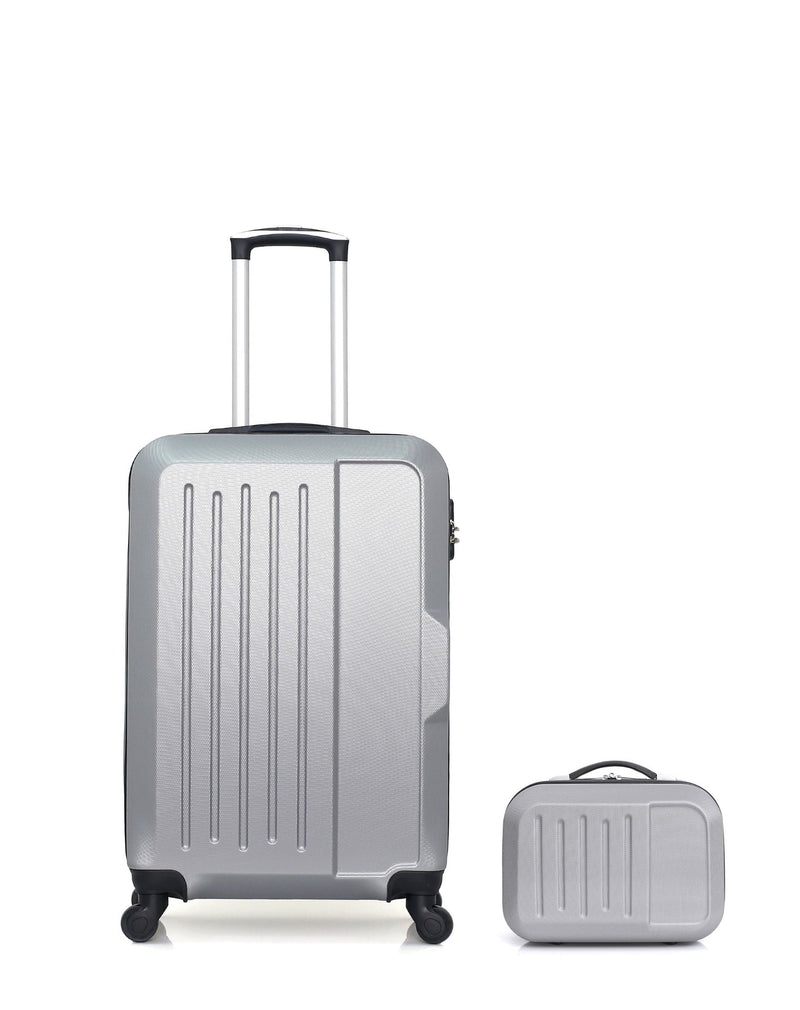 HERO – 2er-Pack – Mittelgroßer Koffer und Kosmetikkoffer VESUVIO