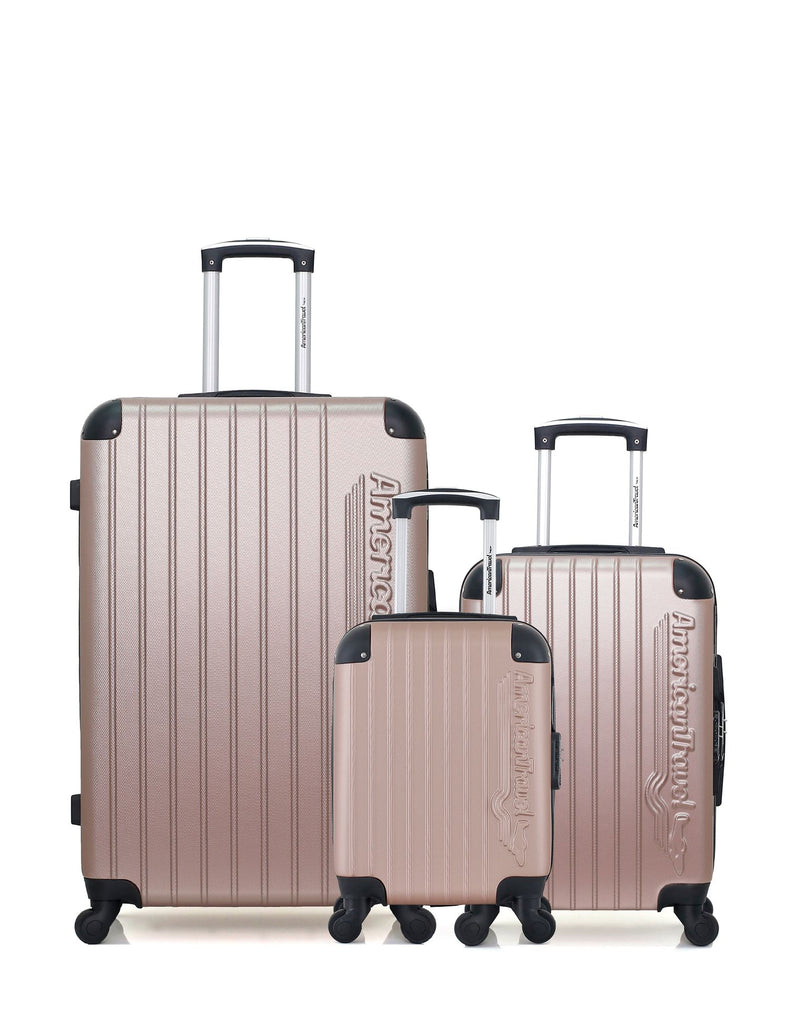 AMERICAN TRAVEL - LOT DE 3 - Valises grand format, cabine et cabine XXS BUDAPEST