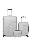 LPB LUGGAGE - 3er-Pack – Großer Koffer, Handgepäck und Kosmetikkoffer ELEONOR