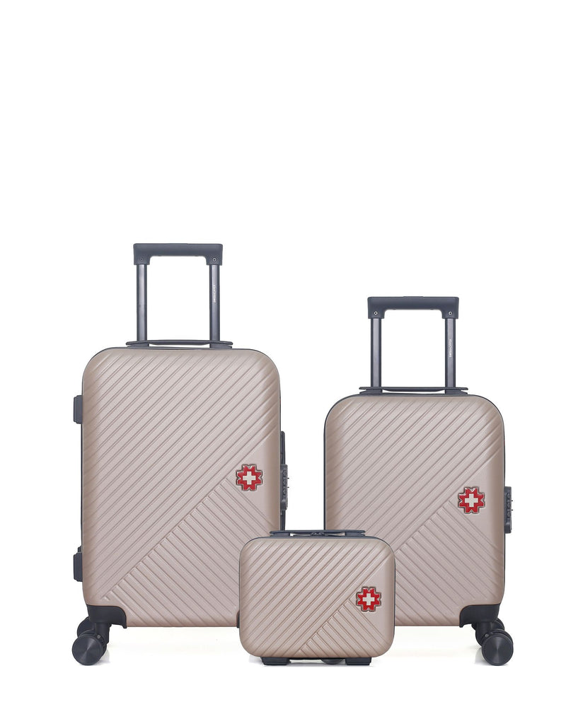 SWISS KOPPER – 3-Pack – Handgepäck, Handgepäck XXS und Kosmetikkoffer SPIEZ