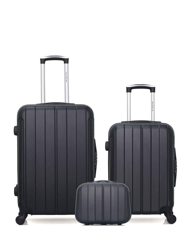 BLUESTAR – 3er-Pack – Mittelgroßer Koffer, Handgepäck und Kosmetikkoffer NAPOLI