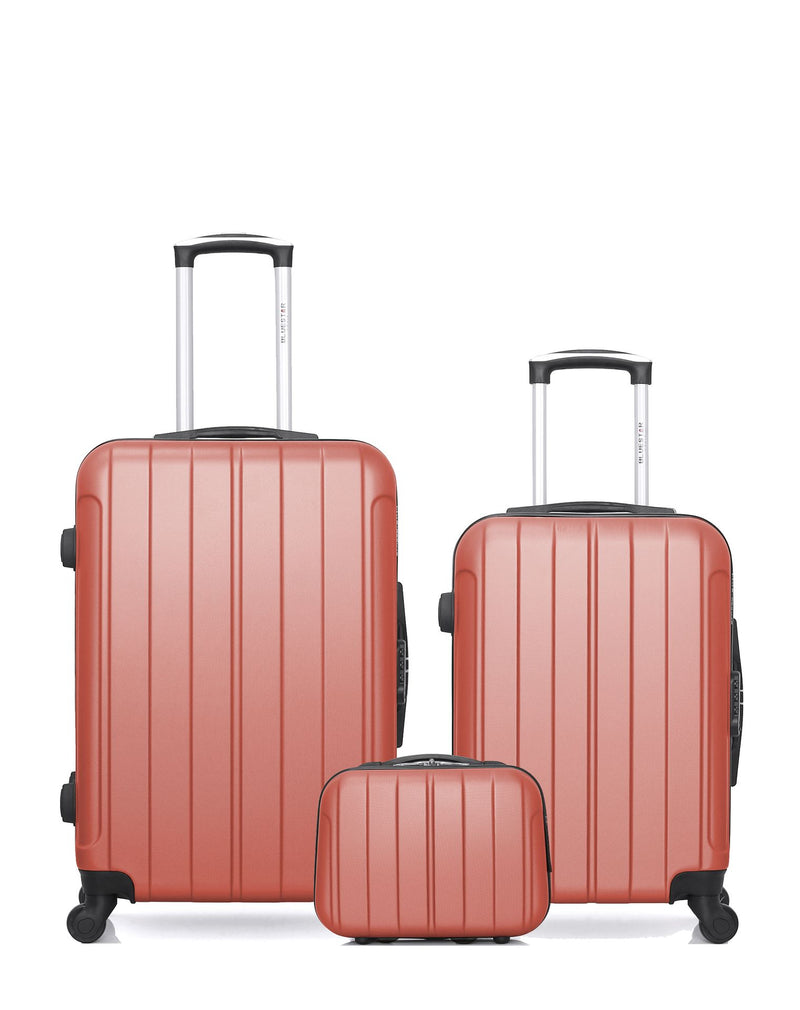 BLUESTAR – 3er-Pack – Mittelgroßer Koffer, Handgepäck und Kosmetikkoffer NAPOLI