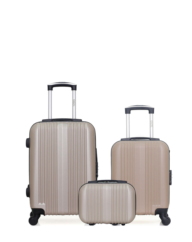 HERO - 3er-Pack - Handgepäck, Handgepäck XXS und Kosmetikkoffer LIPARI