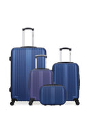 HERO - 4er-Pack - Großer Koffer, Handgepäck, Handgepäck XXS und Kosmetikkoffer LIPARI