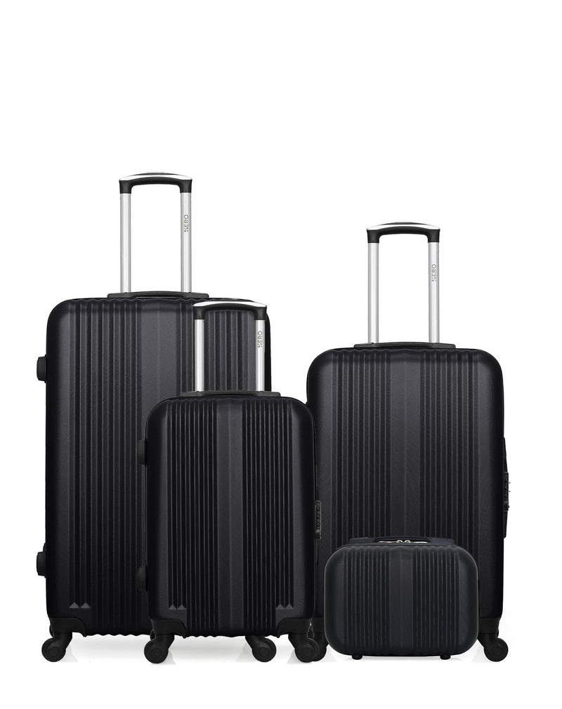 HERO - 4er-Pack - Großer Koffer, mittelgroßer Koffer, Handgepäck und Kosmetikkoffer LIPARI