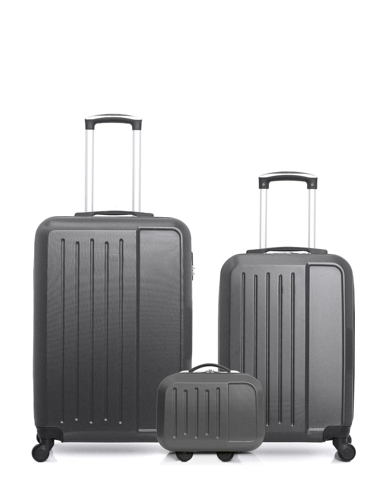 HERO - 3er-Pack – Mittelgroßer Koffer, Handgepäck und Kosmetikkoffer VESUVIO