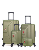 SWISS KOPPER – 4er-Pack – Großer Koffer, mittelgroßer Koffer, Handgepäck XXS und Kosmetikkoffer RUTI