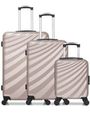 WAVE PARIS - 3er-Pack: Großer Koffer, mittelgroßer Koffer und Handgepäck XXS AMAZONE DANUBE